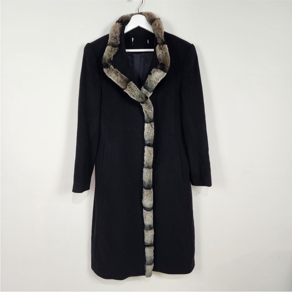 Cinzia Rocca Chinchilla fur trimmed coat